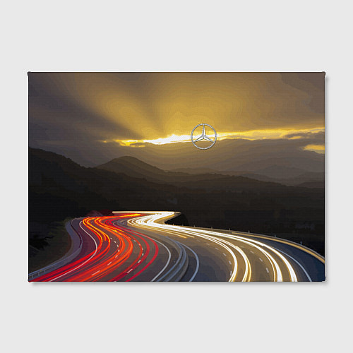 Картина прямоугольная Ночная трасса, Мерседес / 3D-принт – фото 2