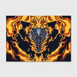 Холст прямоугольный Маска тигра в огне, цвет: 3D-принт — фото 2