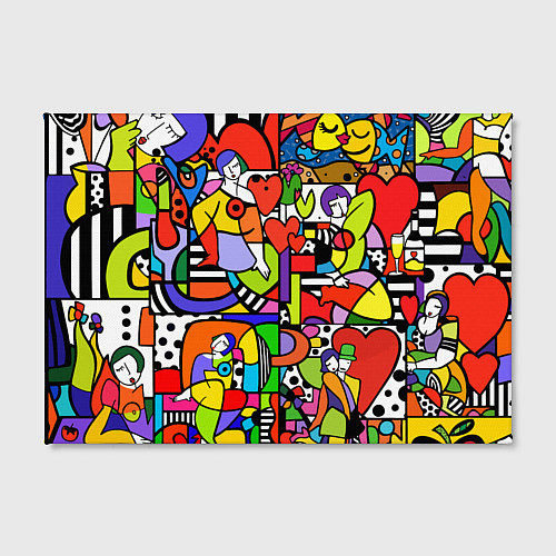 Картина прямоугольная Romero Britto - love collage / 3D-принт – фото 2