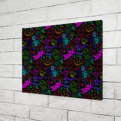 Холст прямоугольный League Of Legends - Arcane неоновые логотипы, цвет: 3D-принт — фото 2