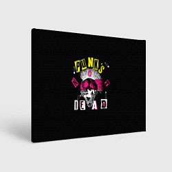 Картина прямоугольная PUNKS NOT DEAD ирокез, булавки, череп