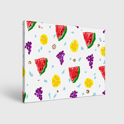 Картина прямоугольная Пиксельные фрукты
