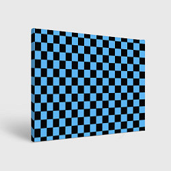 Холст прямоугольный Шахматная доска Синяя, цвет: 3D-принт