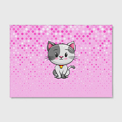 Холст прямоугольный Котик с серым пятном, цвет: 3D-принт — фото 2