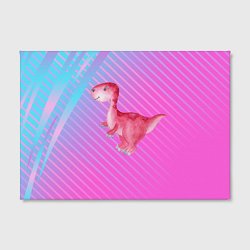 Картина прямоугольная Розовый динозаврик / 3D-принт – фото 2