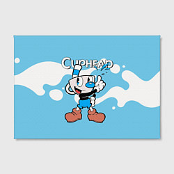 Холст прямоугольный Cuphead синяя чашечка, цвет: 3D-принт — фото 2