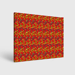 Холст прямоугольный Гвоздики и Георгиевские Ленты, цвет: 3D-принт