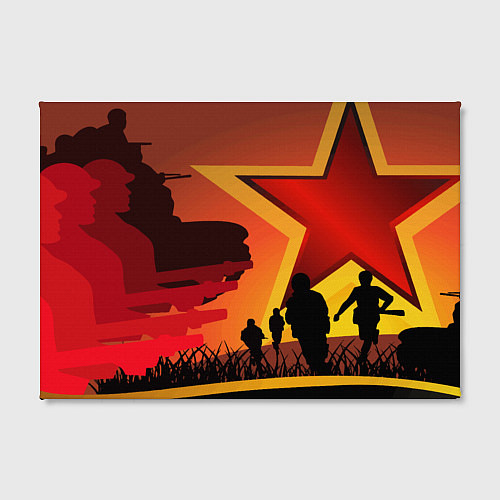 Картина прямоугольная Звезда ПОБЕДЫ и силуэты солдат / 3D-принт – фото 2