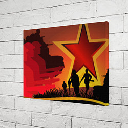 Холст прямоугольный Звезда ПОБЕДЫ и силуэты солдат, цвет: 3D-принт — фото 2