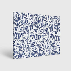 Холст прямоугольный Гжелевый рисунок, цвет: 3D-принт