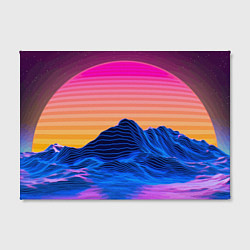 Холст прямоугольный Vaporwave Mountains Психоделика Неон, цвет: 3D-принт — фото 2