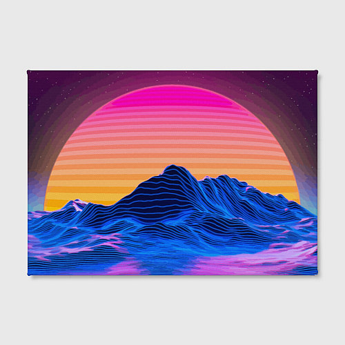 Картина прямоугольная Vaporwave Mountains Психоделика Неон / 3D-принт – фото 2