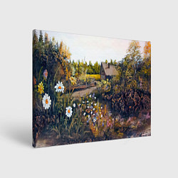 Картина прямоугольная Домик в цветущем лесу