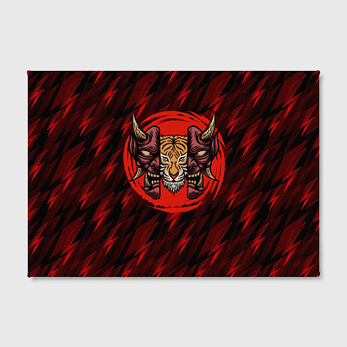 Картина прямоугольная Тигр в маске самурая / 3D-принт – фото 2