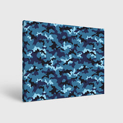Холст прямоугольный Камуфляж Тёмно-Синий Camouflage Dark-Blue, цвет: 3D-принт