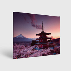 Картина прямоугольная Цветение сакуры в Японии