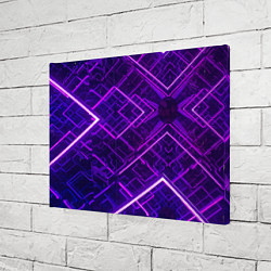Холст прямоугольный Неоновые ромбы в абстракции - Фиолетовый, цвет: 3D-принт — фото 2