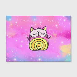 Холст прямоугольный Абстрактный круглый котик, цвет: 3D-принт — фото 2