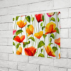Холст прямоугольный Волнообразный узор из цветков мака Лето, цвет: 3D-принт — фото 2