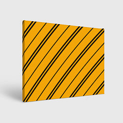 Холст прямоугольный Полосы желтые черные, цвет: 3D-принт
