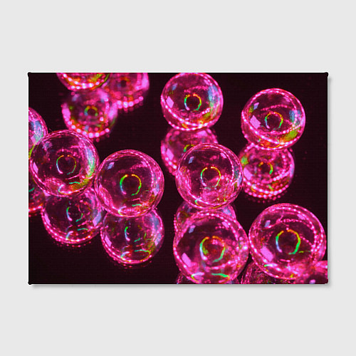 Картина прямоугольная Неоновые сюрреалистичные пузыри - Розовый / 3D-принт – фото 2