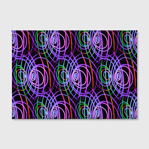 Картина прямоугольная Неоновые круги и линии - Фиолетовый / 3D-принт – фото 2