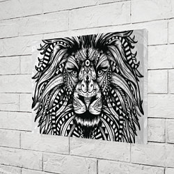 Холст прямоугольный Черно белый Африканский Лев Black and White Lion, цвет: 3D-принт — фото 2