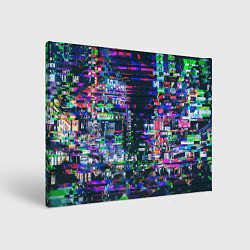Холст прямоугольный Ночной город - glitch, цвет: 3D-принт
