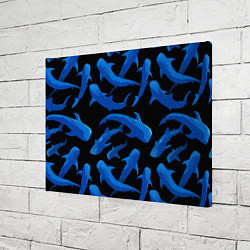 Холст прямоугольный Стая акул - паттерн, цвет: 3D-принт — фото 2