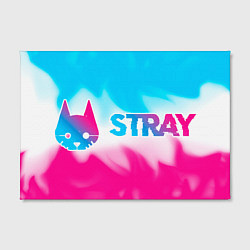 Холст прямоугольный Stray neon gradient style: надпись и символ, цвет: 3D-принт — фото 2