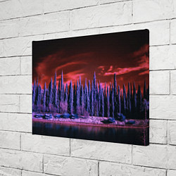 Холст прямоугольный Абстрактный фиолетовый лес и тёмная река, цвет: 3D-принт — фото 2