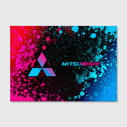 Картина прямоугольная Mitsubishi - neon gradient: надпись и символ / 3D-принт – фото 2