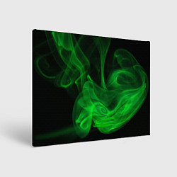Холст прямоугольный Зелёный абстрактный дым, цвет: 3D-принт