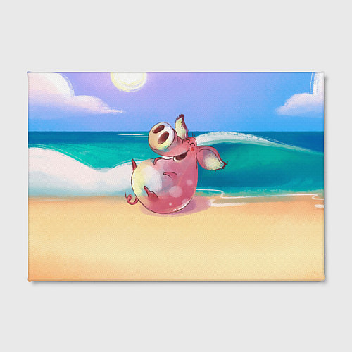 Картина прямоугольная Свинка на пляже хохочет / 3D-принт – фото 2