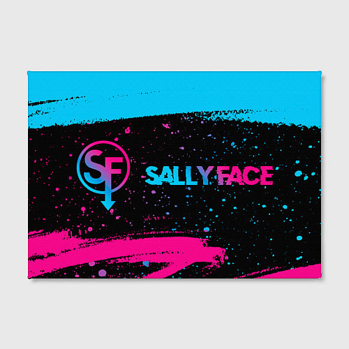 Картина прямоугольная Sally Face - neon gradient: надпись и символ / 3D-принт – фото 2