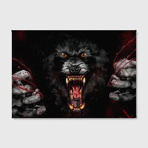 Картина прямоугольная Злой волк с открытой пастью / 3D-принт – фото 2