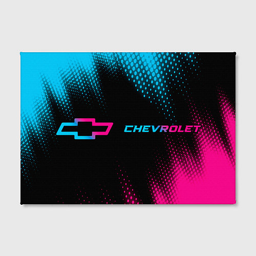 Картина прямоугольная Chevrolet - neon gradient: надпись и символ / 3D-принт – фото 2
