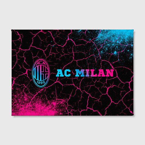 Картина прямоугольная AC Milan - neon gradient: надпись и символ / 3D-принт – фото 2
