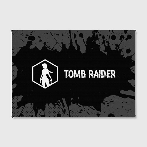 Картина прямоугольная Tomb Raider glitch на темном фоне: надпись и симво / 3D-принт – фото 2