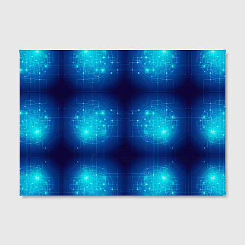 Картина прямоугольная Неоновые проводники - схемы / 3D-принт – фото 2