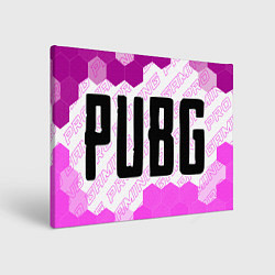 Холст прямоугольный PUBG pro gaming: надпись и символ, цвет: 3D-принт