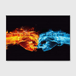 Холст прямоугольный Вода и огонь - два кулака Brofist, цвет: 3D-принт — фото 2