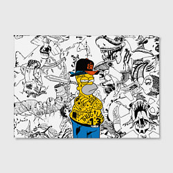 Холст прямоугольный Гомер Симпсон - ярый головорез!, цвет: 3D-принт — фото 2