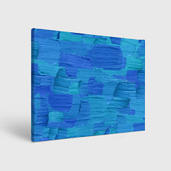 Холст прямоугольный Синие мазки краски, цвет: 3D-принт