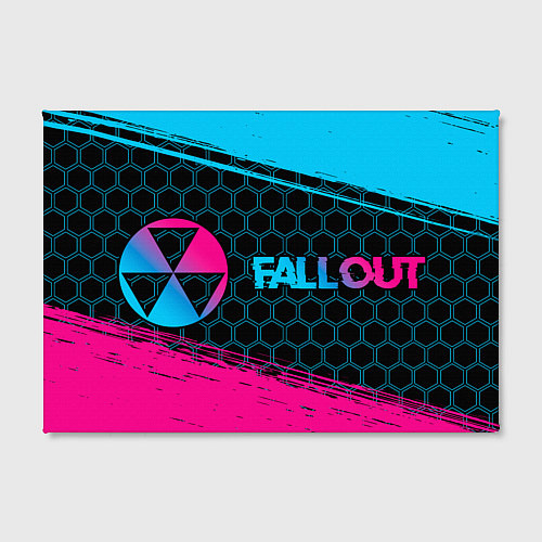 Картина прямоугольная Fallout - neon gradient: надпись и символ / 3D-принт – фото 2