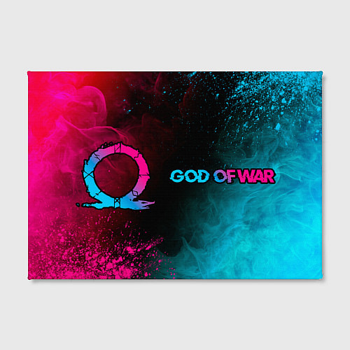 Картина прямоугольная God of War - neon gradient: надпись и символ / 3D-принт – фото 2