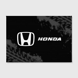 Холст прямоугольный Honda speed на темном фоне со следами шин: надпись, цвет: 3D-принт — фото 2