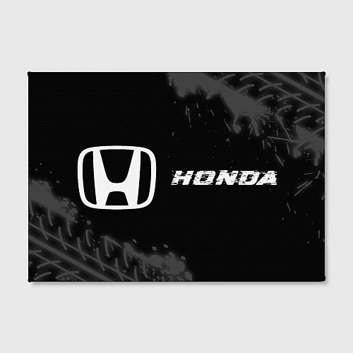 Картина прямоугольная Honda speed на темном фоне со следами шин: надпись / 3D-принт – фото 2