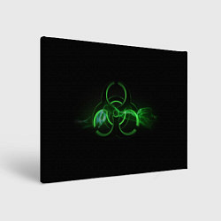 Холст прямоугольный Радиация - зелёный знак, цвет: 3D-принт