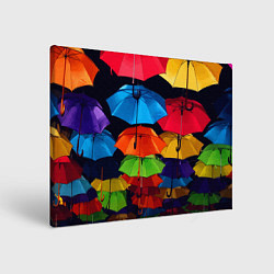 Картина прямоугольная Разноцветные зонтики - композиция